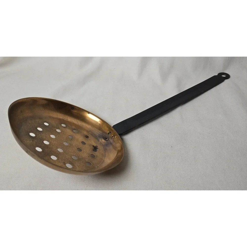 Copper Strainer with Iron Handle Hand Forged 16